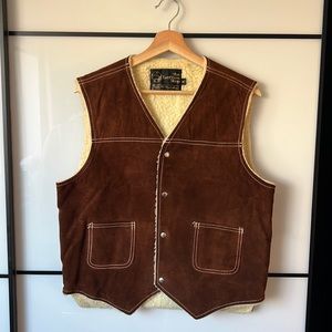Vintage Sears Suede/Sherpa Vest - Size Medium
